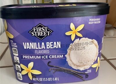 Vanilla Bean Premium Ice Cream With Crushed Real Vanilla Beans, Vanilla Bean