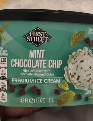 Mint Chocolate Chip Cool Mint Premium Ice Cream With Delicious Chocolate Chips, Mint Chocolate Chip