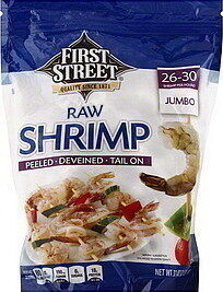Peeled, Deveined With Tail On Jumbo Raw Shrimp