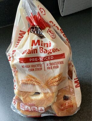 Plain Pre-Sliced Mini Bagels, Plain