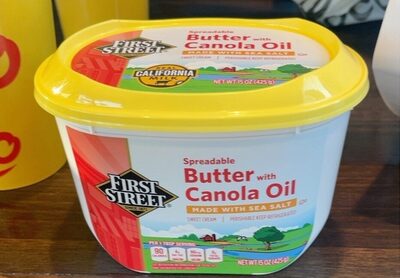 Sweet Cream Spreadable Butter With Canola Oil With Sea Salt, Sweet Cream With Sea Salt