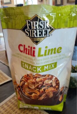 Chili Lime A Savory Mix Of Seasoned Bread Chips, Cheese Crackers, Hot Cajun Corn Sticks, Cheddar Sesame Sticks, Chili Cheese Corn Jacks, Roasted Almonds & Spicy Crescent Rice Crackers Snack Mix, Chili Lime