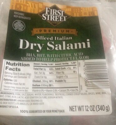 Italian Premium Sliced Dry Salami, Italian