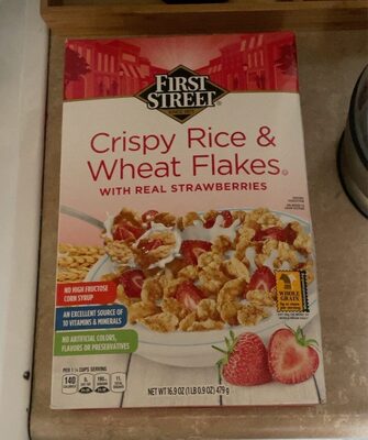 Crispy Rice & Wheat Flakes With Real Strawberries, Real Strawberries
