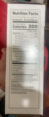 Organic Whole Wheat Macaroni Product, Penne Rigate