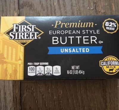 Unsalted European Style Premium Butter, Unsalted European Style