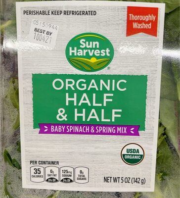 Half & Half Organic Baby Spinach & Spring Mix, Half & Half