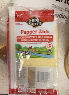 Pepper Jack Monterey Jack Sliced Cheese With Jalapeno Peppers, Pepper Jack