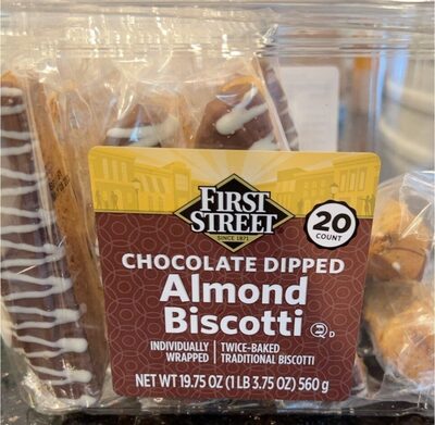 Almond Chocolate Dipped Biscotti, Almond Chocolate