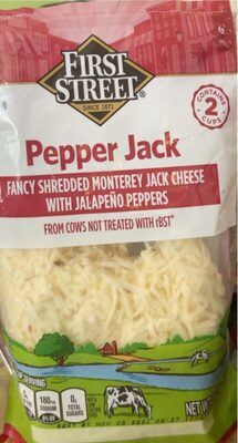 Pepper Jack Shredded Monterey Jack Cheese With Jalapeno Peppers, Pepper Jack