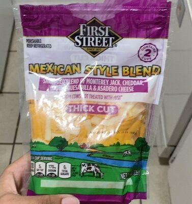 Mexican Style Blend Thick Cut Shredded Blend Of Monterey Jack, Cheddar, Queso Quesadilla & Asadero Cheese, Mexican Style Blend