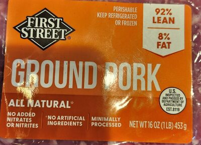 92% Lean/8% Fat Ground Pork