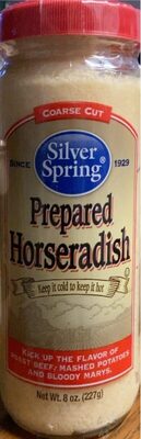 Silver Spring Coarse Cut Prepared Horseradish 8oz Glass Jar