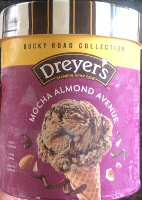 Mocha Almond Avenue Coffee Ice Cream, Fudge Swirls, Crunchy Almonds, Mocha Almond Avenue