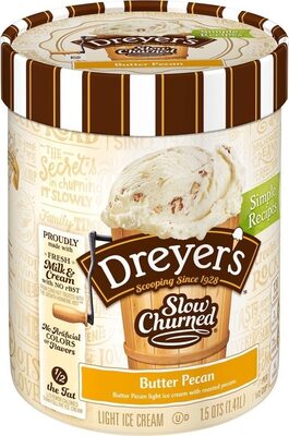 Butter Pecan Light Ice Cream With Roasted Pecans, Butter Pecan