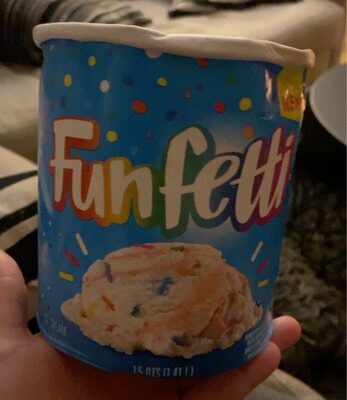 Light Ice Cream With Rainbow Sprinkles Flavored And A Cake Crunch Swirl, Light Ice Cream With Rainbow Sprinkles