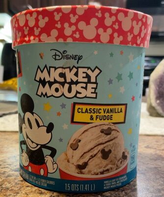 Classic Vanilla & Chocolatey Swirl Flavored Vanilla Light Ice Cream With A Chocolatey Swirl And Chocolatey Mickey Mouse Pieces, Classic Vanilla & Chocolatey Swirl