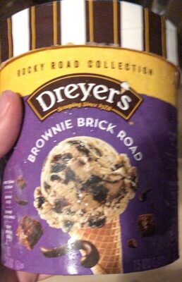 Brownie Brick Road Sweet Cream Ice Cream, Brownie Pieces, Brownie Batter Swirls, Crispy Brownie Edges, Brownie Brick Road