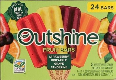 Assorted Fruit Ice Bars, Strawberry Pineapple Grape Tangerine