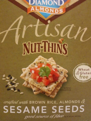Sesame Seeds Artisan Rice Cracker Snacks With Almonds, Sesame Seeds
