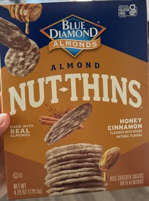 Honey Cinnamon Flavored Rice Cracker Snacks With Almonds, Honey Cinnamon