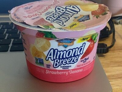 Strawberry Banana Flavored Fruit On The Bottom Almondmilk Yogurt, Strawberry Banana