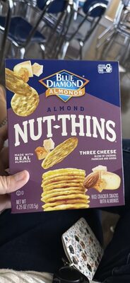 Three Cheese Blend Of Cheddar, Parmesan And Gouda Almond Nut-Thins, Three Cheese