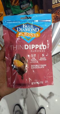 Double Dark Chocolate Thin Dipped Almonds, Double Dark Chocolate