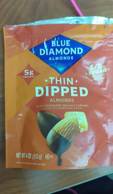 Dark Chocolate Sea Salt Caramel Thin Dipped Almonds, Dark Chocolate Sea Salt Caramel