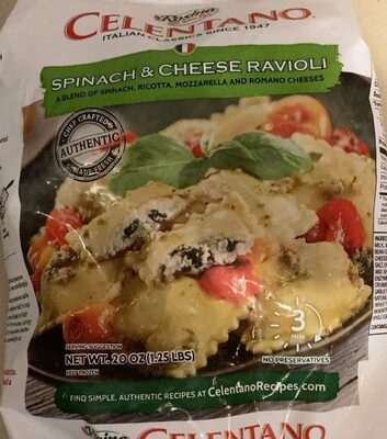 Spinach & Cheese A Blend Of Spinach, Ricotta, Mozzarella And Romano Cheeses Ravioli, Spinach & Cheese