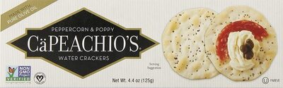 Peppercorn & Poppy Water Crackers, Peppercorn & Poppy