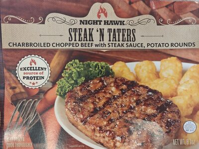 Steak 'N Taters Charbroiled Chopped Beef With Steak Sauce, Potato Rounds, Steak 'N Taters