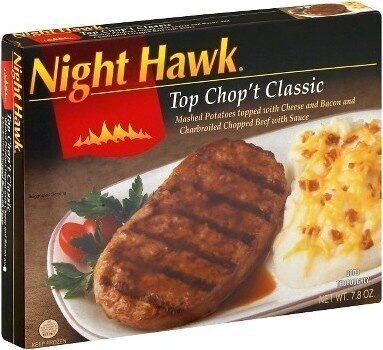Top Chop'T Classic Mashed Potatoes Topped With Cheese And Cured Bacon And Charbroiled Chopped Beef With Sauce, Top Chop'T Classic