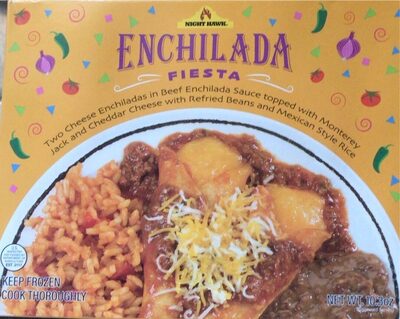 Cheese! Enchilada Fiesta Two Cheese Enchiladas In Corn Tortillas Topped With Beef Enchilada Sauce With A Side Of Refried Beans And Mexican Style Rice, Cheese! Enchilada Fiesta
