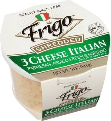 3 Cheese Italian Parmesan, Asiago Fresh & Romano Shredded Cheese, 3 Cheese Italian