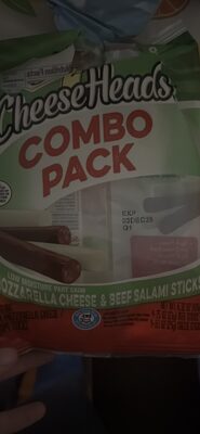 Frigo Cheese Heads Low Moisture Part Skim Mozzarella Cheese & Beef Salami Sticks, 8 Count, 6.32 Oz