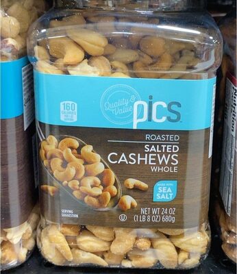Roasted Salted Cashews Whole, Roasted