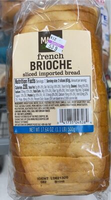 French Brioche Sliced Imported Bread