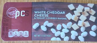 White Cheddar Cheese & Yogurt Covered Raisins Snack Pack, White Cheddar Cheese & Yogurt