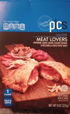 Meat Lovers Pepperoni, Genoa Salami, Italian Sausage & Mozzarella Cheese With Sauce Calzone, Meat Lovers