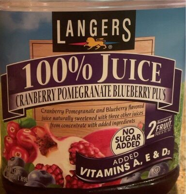 Cranberry Pomegranate Blueberry Plus Flavored 100% Juice Naturally Sweetened With Three Other Juices From Concentrate, Cranberry Pomegranate Blueberry Plus