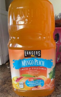 Mango Peach Fruit & Vegetable Juice Cocktail A Blend Of Three Juices, Mango Peach
