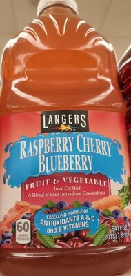 Raspberry Cherry Blueberry Juice Cocktail Blend Of Four Juices From Concentrate, Raspberry Cherry Blueberry
