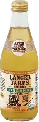 Sparkling Organic Unfiltered Apple Cider Vinegar Beverage, Ginger With Turmeric & Cinnamon
