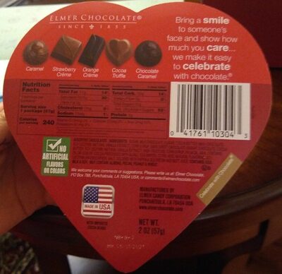 Assorted Chocolates, Caramel, Strawberry Creme, Orange Creme, Cocoa Truffle, Chocolate Caramel