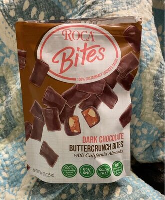 Dark Chocolate Buttercrunch Roca Bites With California Almonds, Dark Chocolate