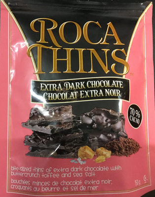 Extra Dark Roca Thins 70% Cacao With Toffee And Sea Salt, Extra Dark