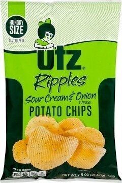 Sour Cream & Onion Flavored Ripples Potato Chips, Sour Cream & Onion