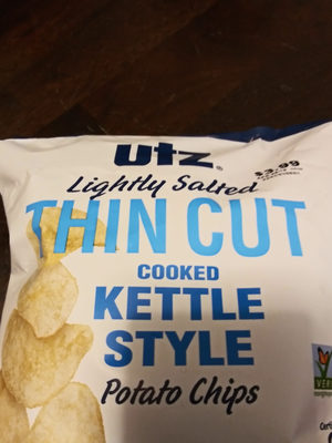 Lightly Salted Thin Cut Cooked Kettle Style Potato Chips, Lightly Salted