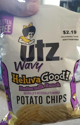 Wavy Gluten Free Buttermilk Ranch Potato Chips, Buttermilk Ranch